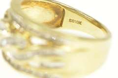 10K Yellow Gold 0.50 Ctw Diamond Twist Graduated Band Ring