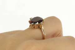 14K Yellow Gold 7.07 Ctw Oval Garnet Diamond Accent Cocktail Ring