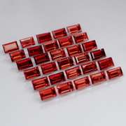 Nice 9.78ct emerald cut cherry red Garnet set