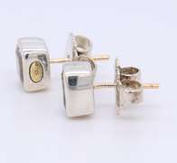 Sterling Silver Lagos Bezel Set White Topaz Stud Earrings