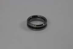 6mm Tungsten Carbide Wedding Band w/Carbin Fiber Inlay Size 5