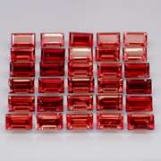 Nice 9.78ct emerald cut cherry red Garnet set
