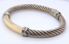 Vintage 925 Sterling Silver Twisted Cable Bangle Bracelet