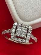 CERTIFIED LADIES 14K WHITE GOLD AND DIAMOND RING