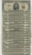 Larger lot 30 mixed 1953 & 1963 $5 Red Seal Notes