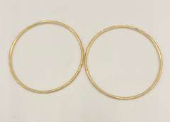 Set of 2x 22kt Solid Yellow Gold Bangle Bracelets