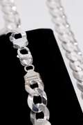 Sterling Silver 13mm Curb Chain 30 Inch