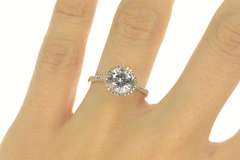 14K White Gold 2.16 Ctw Moissanite Halo Classic Engagement Ring