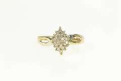 10K Yellow Gold 0.25 Ctw Marquise Diamond Cluster Statement Ring