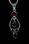 Sterling Silver Natural Garnet Gemstone Pendant