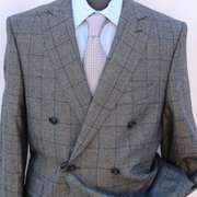 Stylish Double Breasted Flannel Comfort Fit Suit, Made in Italy