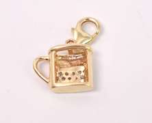 Precious "BABY" Cup Diamond Charm in 14K Yellow Gold