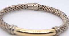Vintage 925 Sterling Silver Twisted Cable Bangle Bracelet