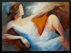Sussan Afrasiabian Original Oil on Canvas "At Peace"