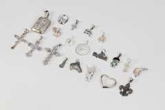 .925 Sterling Silver Pendant Lot (20 Pendants) Various Sizes & Styles