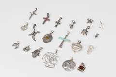 .925 Sterling Silver Curated 20 Pendant Lot Various Sizes & Styles