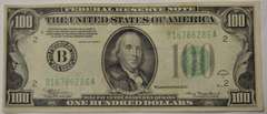 Series 1934A $100 Federal Reserve Note, Circulated.