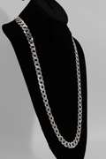Men's 14.8mm Solid .925 Sterling Silver Flat Curb Chain Link Italy Necklace 22"