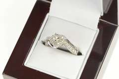 10K White Gold 0.50 Ctw Diamond Bypass Engagement Ring