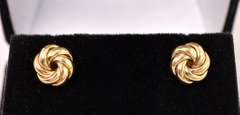 Stunning Knot Stud Earrings in 14K Yellow Gold