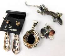 Collection of Sterling Marcasite Jewelry