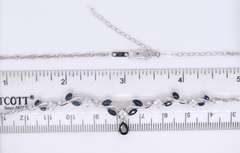 Majestic White Gold Blue Sapphire and Diamond adjustable Necklace