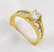 Sparkling Princess Cut Diamond Ring