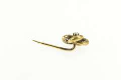 14K Yellow Gold Victorian Ornate Scroll Swirl Twist Diamond Stick Pin