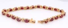 Fabulous Yellow Gold Ruby Station Bracelet