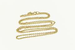 14K Yellow Gold 1.5mm Cable Chain Classic Simple Oval Link Necklace