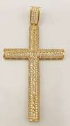 14kt Solid Yellow Gold & CZ Cross Pendant