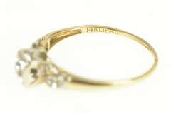 14K Yellow Gold 1940's Three Stone Diamond Vintage Promise Ring