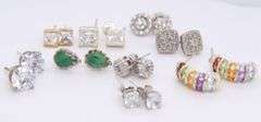 Group Lot of Vintage 925 Sterling Silver Earrings