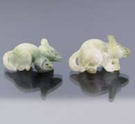 Really cool 99.72ct Jade mouse pair