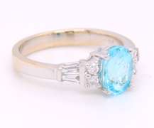 Charming White Gold Pariba Tourmaline and Diamond Ring
