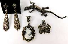 Collection of Sterling Marcasite Jewelry