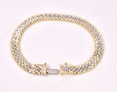 Wonderful Weave Style Fancy Link Bracelet in 14K Two-Tone Gold