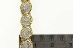 10K Yellow Gold 2.75 Ctw Round Diamond Cluster Tennis Bracelet