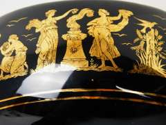 Vintage Greek Mythology Compote, 24K Gold