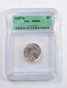 MS66 1937-S Indian Head Buffalo Nickel ICG