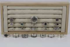 .925 Sterling Silver Curated Ring Assortment Various Sizes & Styles (20 Ring Lot)