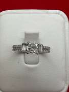 CERTIFIED 14K WHITE GOLD DIAMOND ENGAGEMENT RING.
