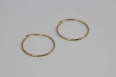10k Yellow Gold Lever Back Hoop Earrings 45mm