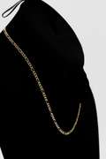 14k Yellow Gold Solid Pave Figaro Link Chain 2.6mm Necklace 16"
