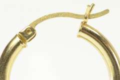 14K Yellow Gold Classic Rounded Simple Plain Hoop Earrings
