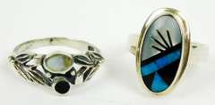2 Sterling Gemstone Rings