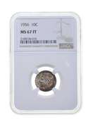 MS67 FT 1956 Roosevelt Dime - Graded NGC