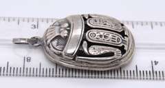 925 Sterling Silver Egyptian Scarab Amulet Pendant