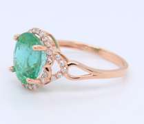 Gorgeous Yellow Gold Apatite and Single Cut Diamond Ring
