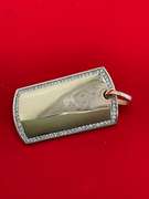 14K YELLOW GOLD DOG TAG PENDANT WITH DIAMONDS